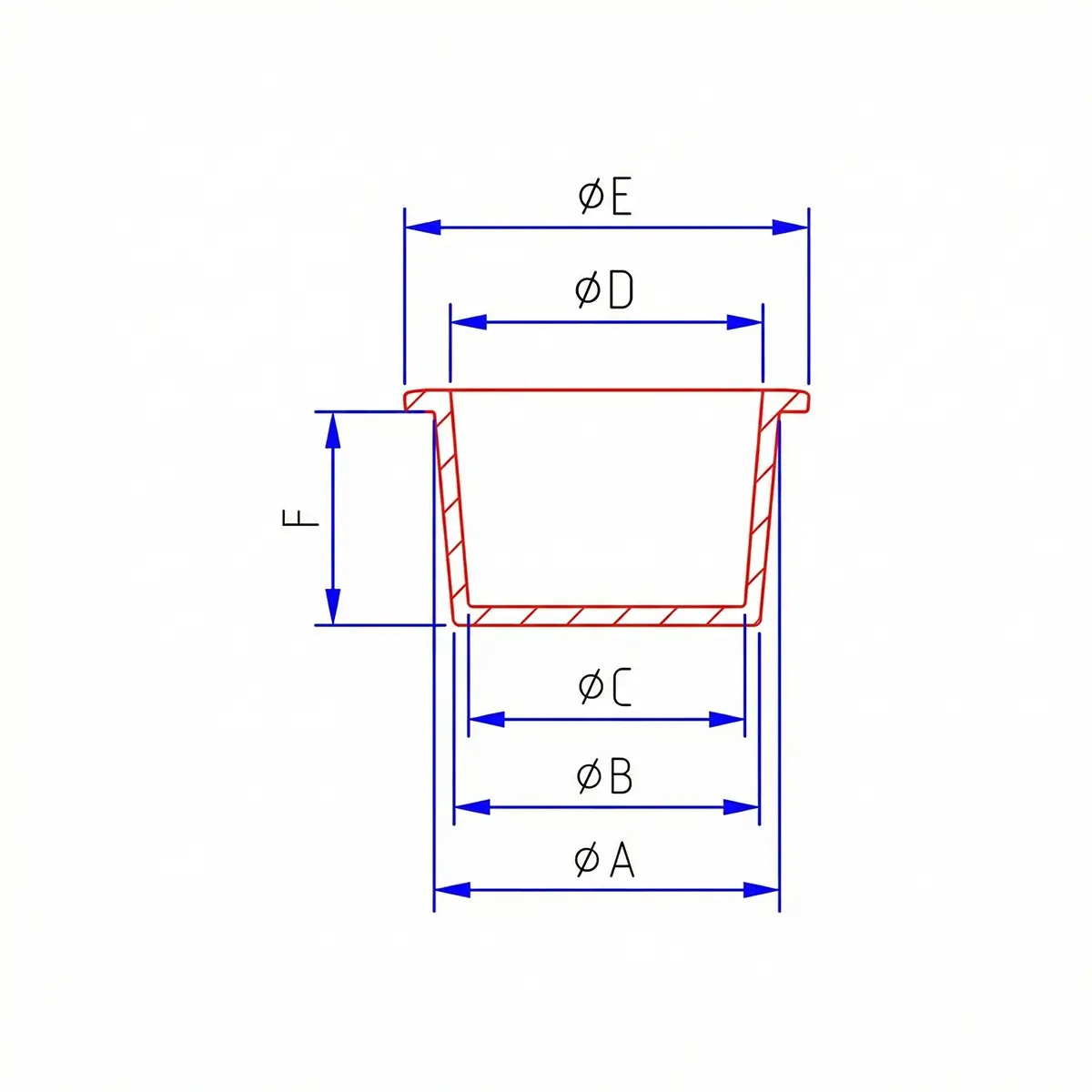 SHK – Stopfen konisch hohl mit Kragen (bis 315°C) – Bild 2